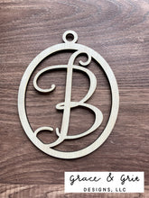 Load image into Gallery viewer, Laser cut birch wood cutouts, letter/initials, art hangings or ornaments cut made in USA
