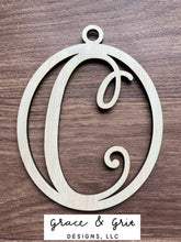 Load image into Gallery viewer, Laser cut birch wood cutouts, letter/initials, art hangings or ornaments cut made in USA
