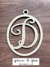 Load image into Gallery viewer, Laser cut birch wood cutouts, letter/initials, art hangings or ornaments cut made in USA
