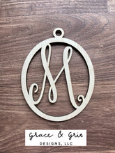 Load image into Gallery viewer, Laser cut birch wood cutouts, letter/initials, art hangings or ornaments cut made in USA
