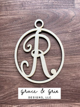 Load image into Gallery viewer, Laser cut birch wood cutouts, letter/initials, art hangings or ornaments cut made in USA
