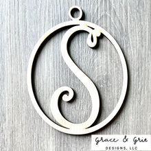 Load image into Gallery viewer, Laser cut birch wood cutouts, letter/initials, art hangings or ornaments cut made in USA
